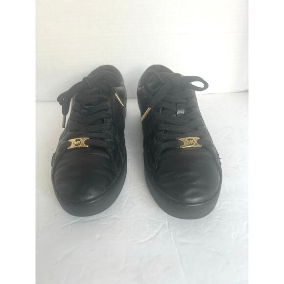 Michael Michael Kors Colby Black Leather Low Top Lace Up Sneakers 10M - Picture 3 of 12